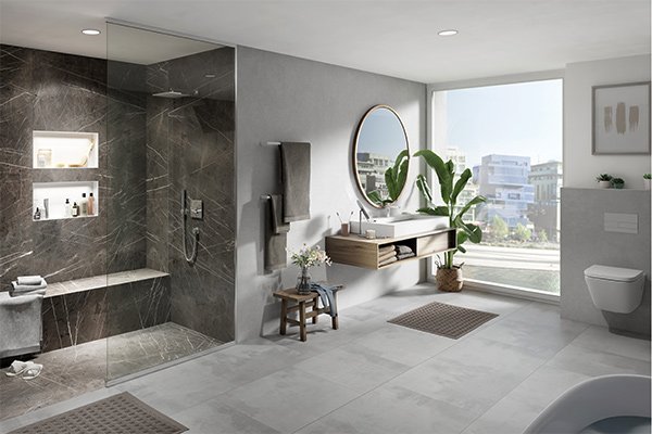 Designoverflader til det eksklusive bad